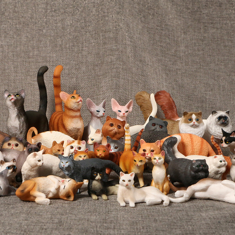 Figuras de acción de gato de simulación para niños, figuritas de gatos persas encantadoras, modelos de PVC, accesorios de decoración del hogar ► Foto 1/6