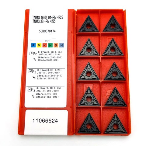 TNMG-Herramienta de torneado externo 160404 TNMG 160408 PM 4225, insertos de torneado de carburo de 100%, herramientas de corte CNC TNMG 160408 PM4225 ► Foto 1/6