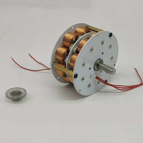Generador de discos de doble capa en miniatura, 50W-60W, con núcleo de hierro, multipolo, trifásico, imán permanente de CA sin escobillas ► Foto 1/3