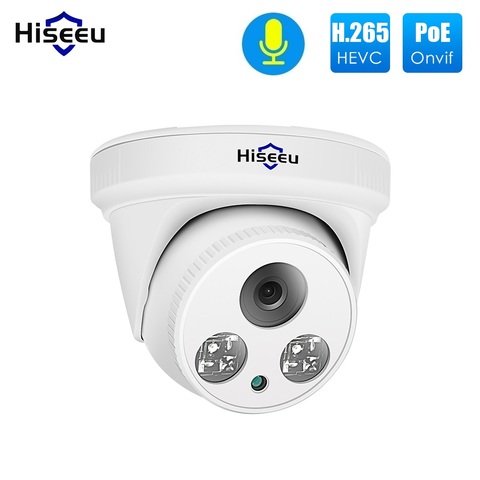 Hiseeu-cámara IP POE de 2MP, videocámara Domo H.265, 1080P, visión nocturna, P2P, detección de movimiento, ONVIF, para NVR PoE, lente de 3,6, visión por aplicación, 30fps ► Foto 1/6