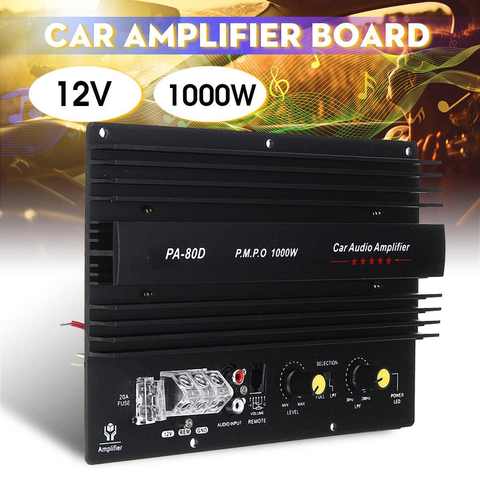 PA-80D, 12V, 1000W, tarjeta de amplificador de alta potencia, Subwoofer potente, amplificador de graves ► Foto 1/6