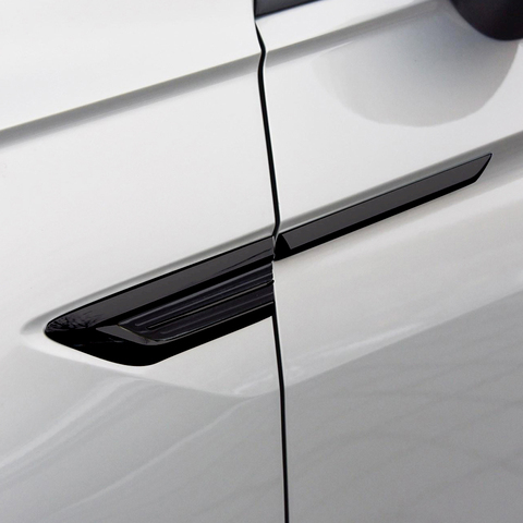 Guardabarros lateral tipo alerón, insignias adhesivas, cubierta embellecedora para Volkswagen Tiguan 2017 2022, accesorios, color negro ABS ► Foto 1/6