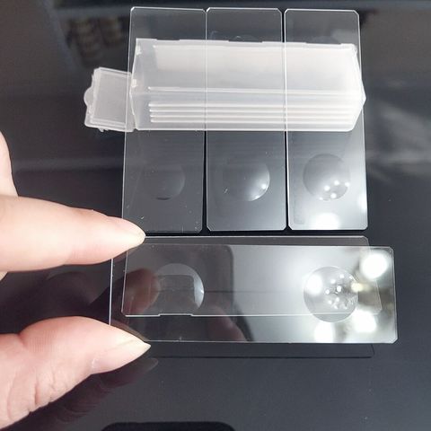 Microscopio biológico cóncavo doble para laboratorio, toboganes de vidrio en blanco reutilizables de 1x3 pulgadas, consumibles para espécimen líquido, 5 uds. ► Foto 1/2