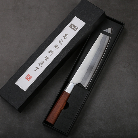 TURWHO-cuchillo de Chef japonés de 8 pulgadas, cuchillos de cocina de acero inoxidable Damasco de 7 capas, cuchillos de cocina Pro con manija octogonal de palisandro ► Foto 1/6