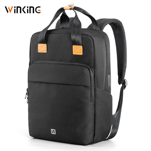 Kingsons-Mochila moderna de 15,6 pulgadas para hombre, morral escolar para ordenador portátil, resistente al agua, 14L, con cargador USB ► Foto 1/6