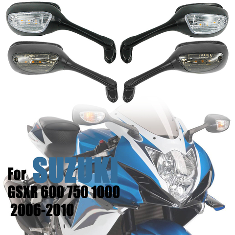 Para Suzuki GSXR 600 de 750 de 1000 GSXR600 GSXR 750 K 5 2006-2010 K6 K7 K8 espejos retrovisores de motocicleta luz LED de intermitente Accesorios ► Foto 1/6