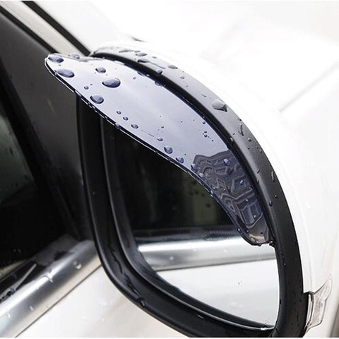 Protector de espejo retrovisor de 2 piezas, universal y flexible de PVC para automóvil, cubierta de lluvia, espejo retrovisor para coche, ceja, cubierta para lluvia ► Foto 1/6