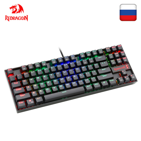 Redragon K552 de aluminio USB Teclado mecánico del juego de interruptor azul DIY ergonómico Rgb Led retroiluminada llaves 87 llaves computadora PC Gamer ► Foto 1/6