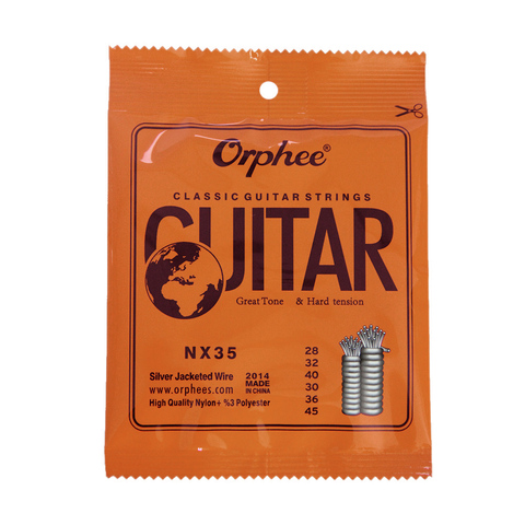 Orphee-cuerdas de guitarra clásica NX35, 6 uds. Reemplazo de conjunto completo (.028-045), accesorios de guitarra ► Foto 1/6