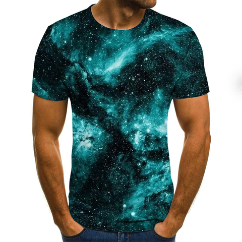 ¡Novedad de 2022! Camiseta a la moda para hombre, camisetas con estampado de cielo estrellado bonito, camisa de verano de manga corta estampada en 3D, camisa de cuello redondo ropa de calle de moda ► Foto 1/6