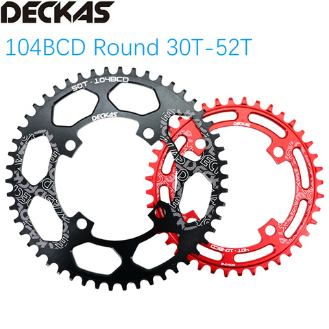 Deckas-cadena redonda 104 BCD para shimano 32t/34/36/38T, cadena y rueda de bicicleta de montaña, placa dentada, anillo de cadena 104bcd ► Foto 1/6