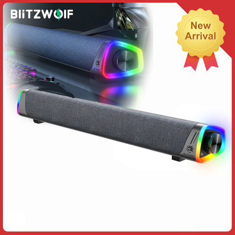 BlitzWolf-Altavoces BW-GS2 para ordenador, barra de sonido inteligente con luz RGB de 360 °, sonido estéreo, textura de tela, Conector de Audio USB de 3,5mm, para PC y TV ► Foto 1/6