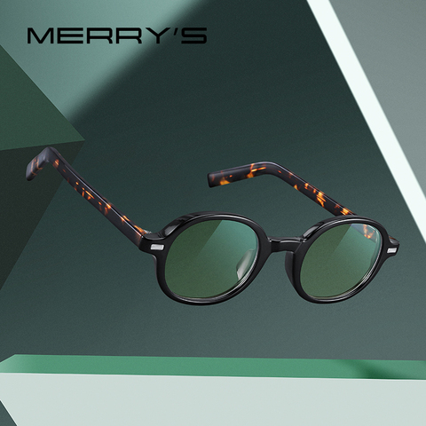 MERRYS-Gafas de bloqueo de luz azul para hombre y mujer, anteojos de diseño Retro ovalado, Retro, antiazul, para Gaming, ordenador, S2302FLG ► Foto 1/6