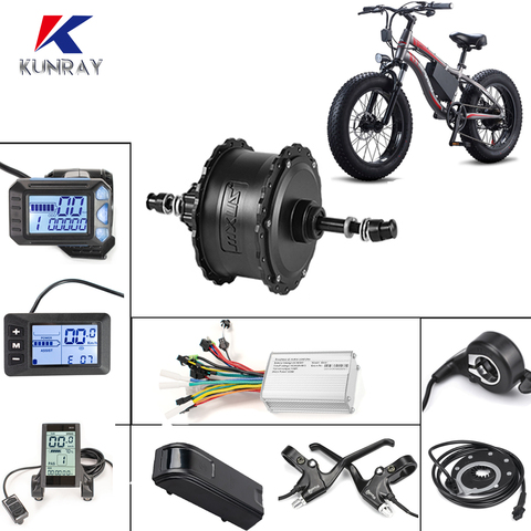 De grasa eléctrica buje de bicicleta de rueda de Motor kit de 36V/48V 350W bicicleta eléctrica CAMBIO DE buje sin escobillas Motor MXUS-XF15 gordo E Kit de conversión de bicicleta ► Foto 1/6