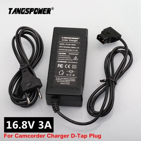 Cargador de batería de 16,8 V 3A d-tap para videocámara, cargador de batería para videocámara, bloqueo de V, paquete de batería, adaptador de corriente, enchufe dtap ► Foto 1/5