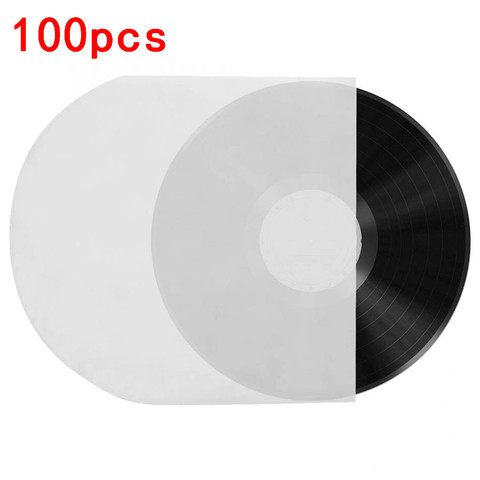 Bolsas de plástico antiestáticas para discos de vinilo, contenedor de funda transparente de plástico interno exterior, 100pcs12 