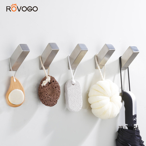 ROVOGO-gancho de toalla de baño de acero inoxidable 304, gancho para abrigos, monedero, soporte de pared, negro mate ► Foto 1/6