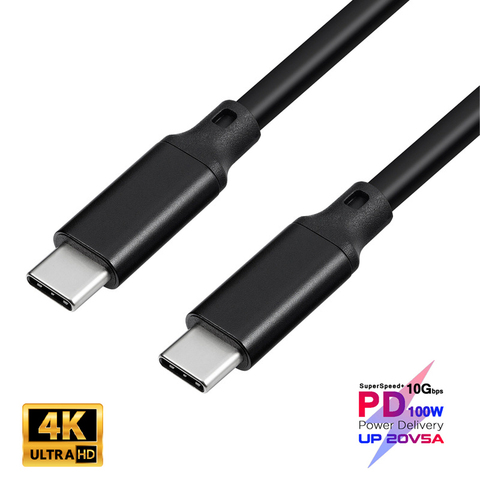 100W PD 5A Cable de tipo C 4K @ 60Hz USB-C USB3.1 Gen 2 (10Gbps rápido Cable de carga para el Macbook SAMSUNG S20 Ultra S10 más QC 4,0 SCP ► Foto 1/6