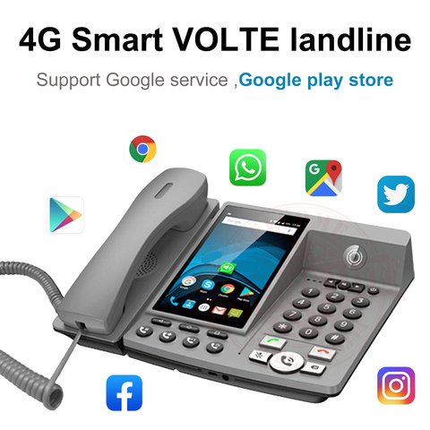 Teléfono Inteligente LTE fijo, 4G, inalámbrico, Android 7,0, con Red SIM 4G, videofono universal para ancianos, WIFI, vídeo ► Foto 1/5