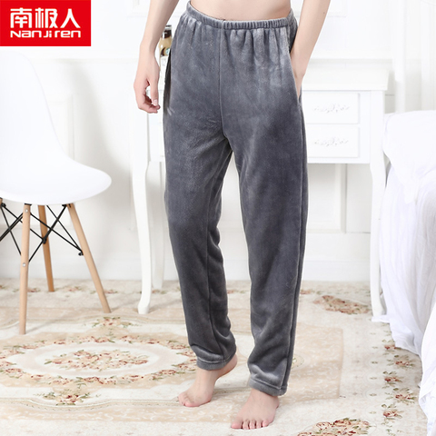 NANJIREN-pantalones de dormir de franela para invierno, pijama de talla grande para el hogar, pantalones de terciopelo, bragas para dormir holgadas informales, PIJAMAS ► Foto 1/6