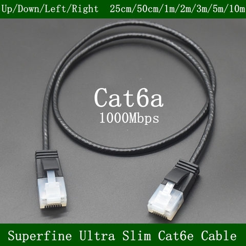 Cable Ethernet Cat6 superfino Ultra delgado RJ45, Cable de conexión de red UTP con ángulo de 90 grados hacia arriba y abajo, Cable Lan Cat6a de 1m 2m 5m ► Foto 1/1