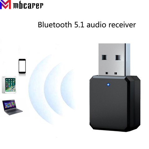 Receptor de Audio Bluetooth 5,1 doble salida AUX estéreo USB de coche manos libres llamada micrófono incorporado micrófono adaptador inalámbrico ► Foto 1/1