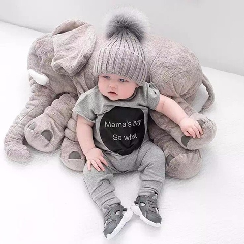 Elefante de peluche de 40/65cm para niños, cojín para dormir, muñeco de peluche bonito, almohada para recién nacido, decoración de cama para habitación de niños, juguete G ► Foto 1/1