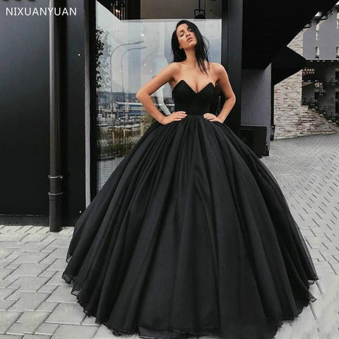 Vestidos De boda góticos negros Vintage para mujer, vestidos De novia sin tirantes, Vestido De novia sencillo, 2022 ► Foto 1/4