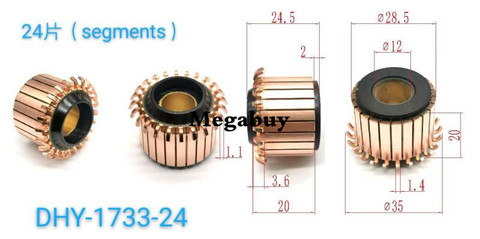 Alternador de barras de cobre, Motor eléctrico de 12x28,5x24,5mm, 24p, conmutador de cobre ► Foto 1/1