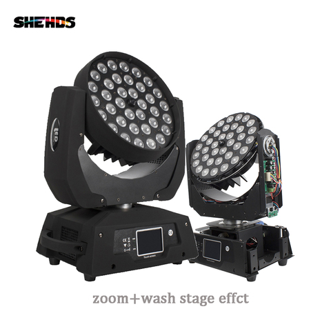 Envío rápido LED Wash Zoom Moving Head Light 36 w 18 RGBWA + UV 6IN1 pantalla táctil DMX 13/19 canales bueno para DJ Disco Party Bar ► Foto 1/6