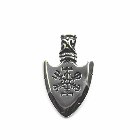 Colgante de escudo vikingo Vintage para hombre y mujer, joyería fina hecha a mano de doble cara, accesorios, collar ► Foto 1/6