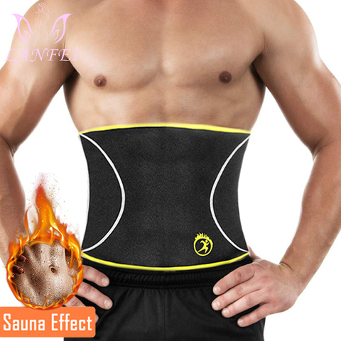 LANFEI-cinturones de entrenamiento de cintura para hombre, faja adelgazante moldeadora de cuerpo, Neopreno, sudor de entrenamiento, recortador de vientre, corsé para pérdida de peso ► Foto 1/6