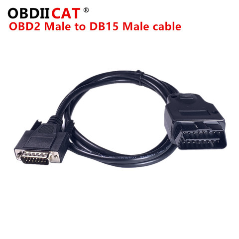 Cable de extensión para coche, Cable de 1,5 m, OBD 2 OBD2 macho a macho DB15 OBDII OBD II ► Foto 1/5