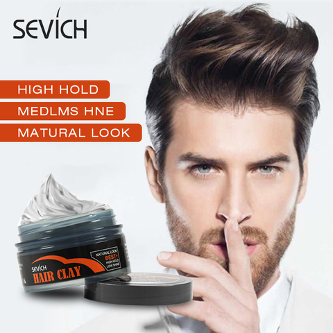 Sevich-arcilla para Estilismo de cabello Retro para hombres, cera de larga duración de 100g, estilo de pelo estereoscópico, peinado fuerte, moldeado con acabado mate ► Foto 1/6