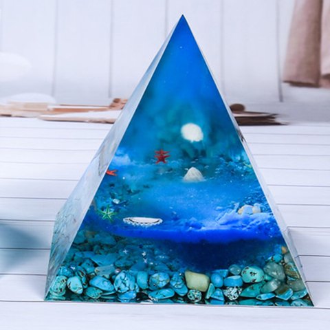 Molde de resina de silicona con forma de pirámide supergrande, 15CM, bricolaje, transparente, joyería, cristal, caja con herramienta de fabricación de plástico ► Foto 1/6