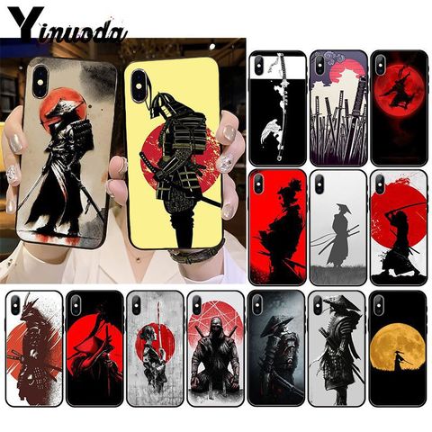 Funda de silicona para teléfono móvil iphone, carcasa de silicona suave de samurái Ninja de Japón para iphone 12 11Pro X XS MAX XR 8 7 6 6S Plus 5 5S SE ► Foto 1/6