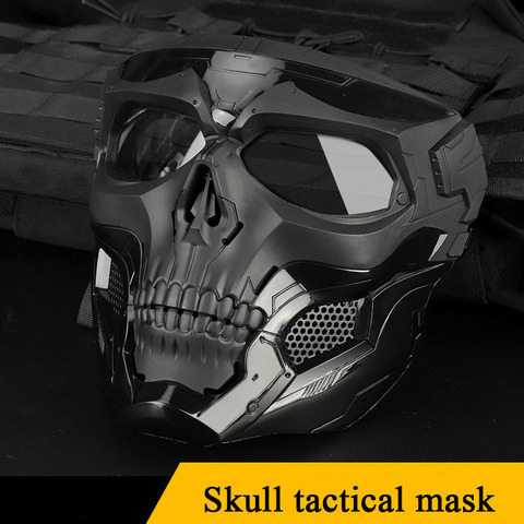 Mascarillas tácticas de calavera para hombre, máscaras militares cómodas para tiro, caza, Paintball, motocicleta, Airsoft, ciclismo, senderismo ► Foto 1/6