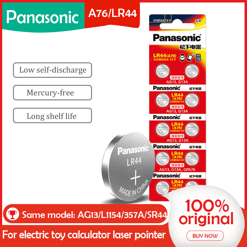 Pilas de botón para calculadora, LR44, A76, AG13, 0%, Hg, SR1154, 357 LR,  44, 1