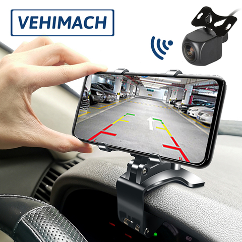 Wifi para coche cámara de aparcamiento inversa Monitor 1080P 170 ° inalámbrico impermeable 12V-24V de retrovisor de nuevo vista trasera lente ► Foto 1/6