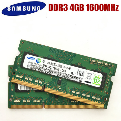 SAMSUNG-módulo de memoria para portátil, 8GB, 4GB, 2GB, PC3, 12800S, DDR3, 8G, 4G, 2G1600 Mhz, SODIMM RAM ► Foto 1/5