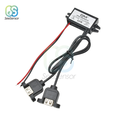 Adaptador de salida de fuente de alimentación de bajo calor para coche, regulador de potencia de 12V CC/CC a 5V, 3A, 15W, USB Dual ► Foto 1/6