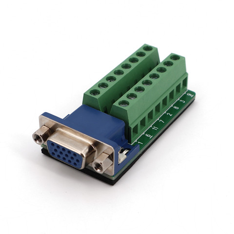 D-SUB DB15 VGA hembra 3 filas conector de adaptador de tablero de terminales PCB de salida de enchufe de 15 pines ► Foto 1/6