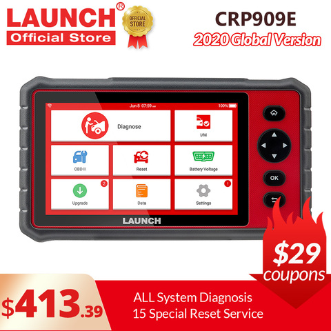 LAUNCH-herramienta de diagnóstico de coche X431 CRP909E, Sistema completo OBD2, lector de código, escáner con 15 servicios de reinicio, actualización en línea, PK MK808 CRP909 ► Foto 1/6