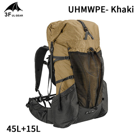 YUE-mochila ultraliviana para acampar al aire libre, UL GEAR 3F, 45 + 10L, bolso deportivo para mujer y hombre, X-PAC, transpirable, ajustable ► Foto 1/6