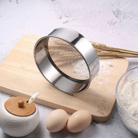 Tamiz de harina malla ultrafina para cocina colador redondo profesional de acero inoxidable, filtro para azúcar, pastel, para hornear, novedad ► Foto 1/6