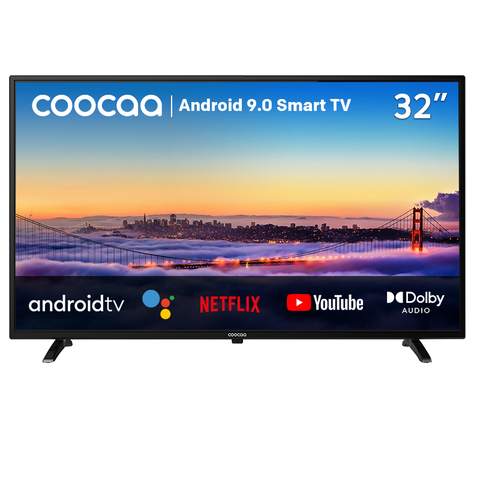 TV de 32 pulgadas Coocaa HD Smart TV 32s3g Android 9 Netflix, YouTube Google control de 1GB + 8GB ► Foto 1/5