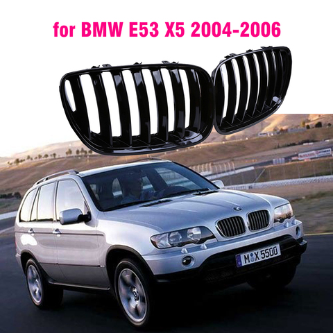 Rejillas deportivas de riñón, negras, brillo frontal, E53 para BMW, X5, 2004, 2005, 2006 ► Foto 1/4