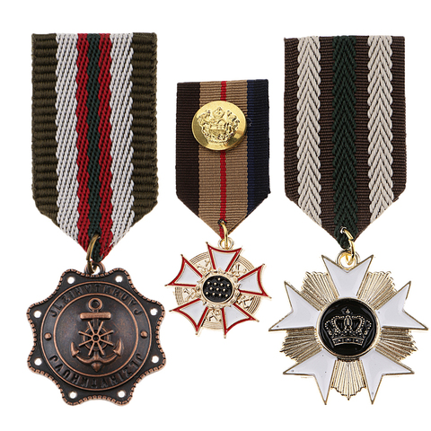 Tela a rayas broche insignia corona estrella medalla uniforme militar ramillete ► Foto 1/6