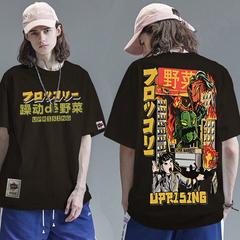 Camiseta de monstruo de dibujos animados para hombre, ropa de calle, camisetas de algodón, camiseta de HipHop de gran tamaño, Harajuku japonés de Hip-Hop, 2022 ► Foto 1/6