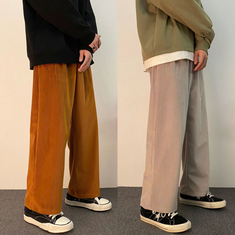 Pantalones de pana de otoño para hombre, pantalón de pierna ancha, informal, Retro, holgado, estilo Hip-hop, M-5XL ► Foto 1/6